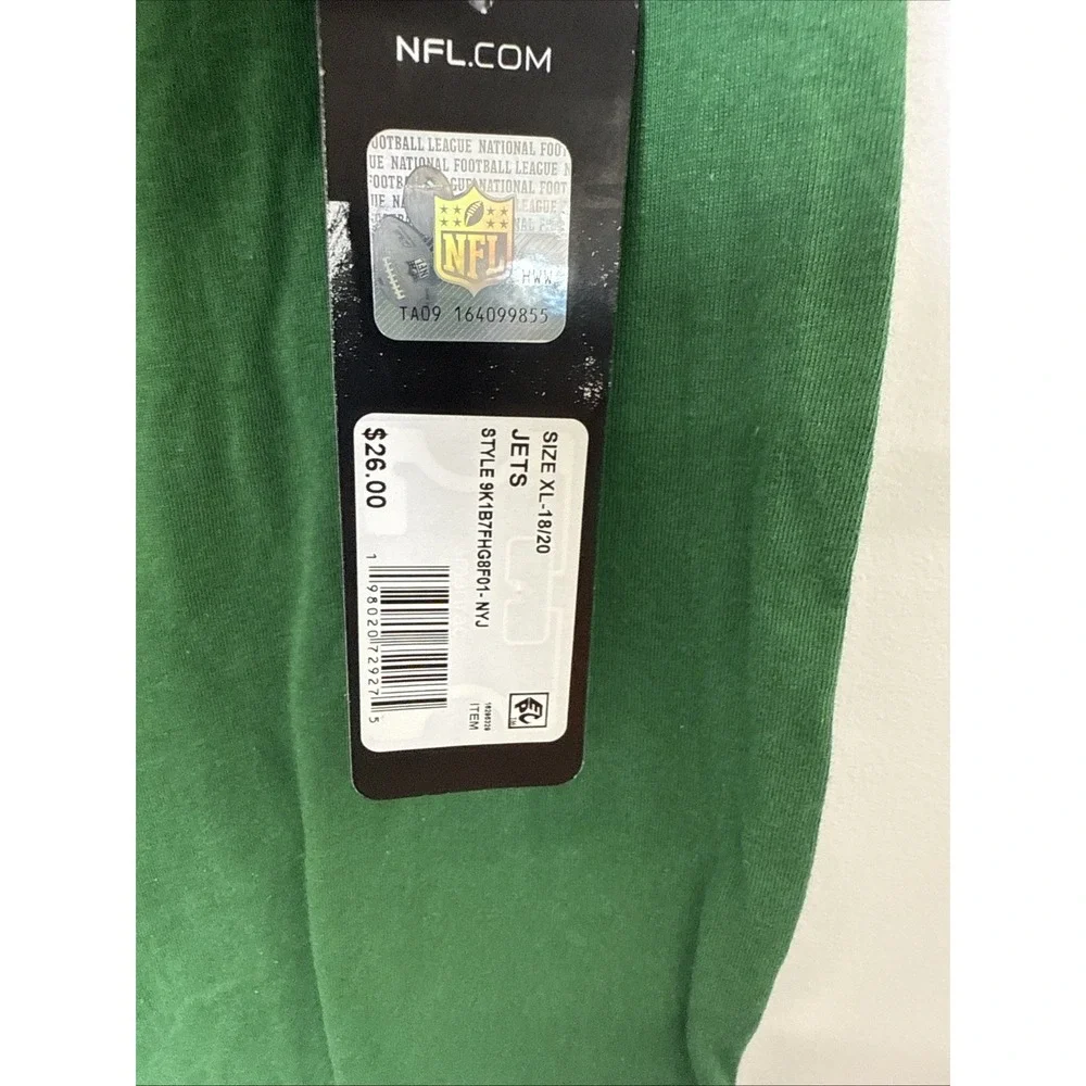 New York Jets T Shirt Boys) Green Authentic NFL Team Apparel NEW Youth XL (18/20